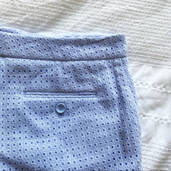 CLUB MONACO BABY BLUE AMBER EYELET EMBROIDERED DOTS SCALOPPED SHORTS - 00 - Picture 9 of 9